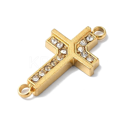 Ion Plating(IP) 304 Stainless Steel Crystal Rhinestone Connector Charms STAS-Z065-02G-03-1
