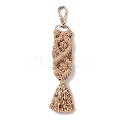Handmade Macrame Nylon Thread Pendant Decorations HJEW-P019-06G-02-1