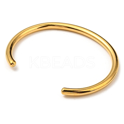 Ion Plating(IP) 304 Stainless Steel Simple Thin Cuff Bangles X-BJEW-P296-02G-1