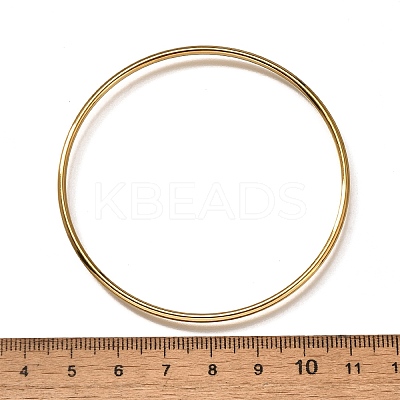 Ion Plating(IP) 304 Stainless Steel Simple Plain Bangle for Women BJEW-F461-01A-G-1