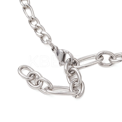304 Stainless Steel Figaro Chain and Paperclip Chain Necklaces NJEW-JN05834-1