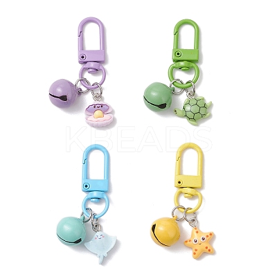 4Pcs 4 Colors Ocean Resin Pendant Decoration HJEW-JM03868-1