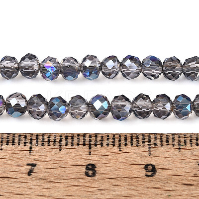 Electroplate Transparent Glass Beads Strands EGLA-N054-T4mm-A01-1