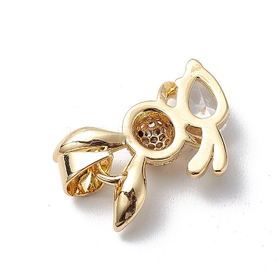 Rack Plating Brass Cubic Zirconia Charms KK-E003-36G-03-1