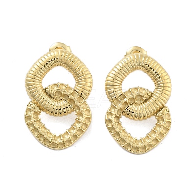 Ion Plating(IP) 304 Stainless Steel Stud Earrings EJEW-P258-27G-1