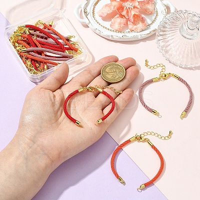 12Pcs 3 Colors Nylon Cords Bracelet Makings Fit for Connector Charms AJEW-YW0001-43B-1