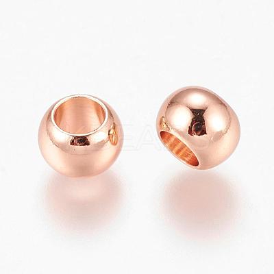 Environment Brass European Beads KK-P120-03RG-1