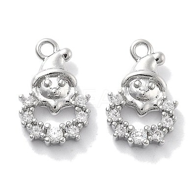 Micro Pave Clear Cubic Zirconia Pendants KK-M102-03P-1