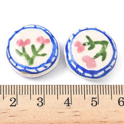 Flower Theme Handmade Porcelain Beads X1-LAMP-D303-06C-02-1