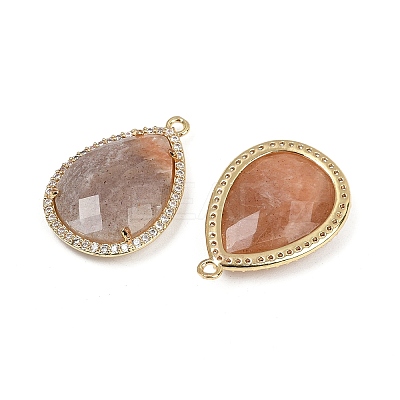 Natural Sunstone Faceted Pendants G-K347-12G-05-1