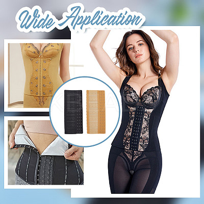 2Pcs 2 Colors Polyester Women's 3 Rows 15 Hooks Longline Corset Bra Extender FIND-BC0005-68-1
