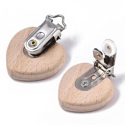 Beech Wood Baby Pacifier Holder Clips WOOD-T015-01-1