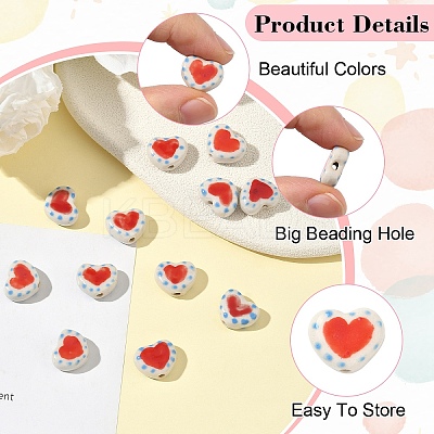 6Pcs Handmade Porcelain Beads PORC-YW0001-47-1