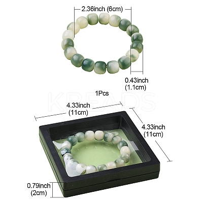Bodhi Wood Column Beaded Stretch Bracelet for Women BJEW-YW0001-04A-1