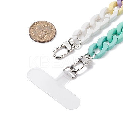 Acrylic Curb Chain Mobile Strap HJEW-JM00976-1