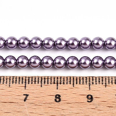 Baking Paint Pearlized Glass Pearl Bead Strands HY-N002-4mm-A14-1