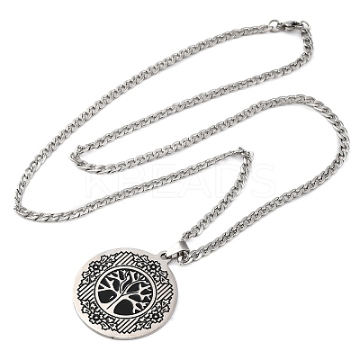 201 Stainless Steel Pendant Necklaces LS-NJEW-C066-01P-1