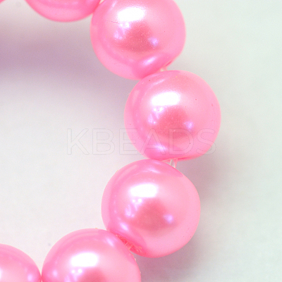 Baking Paint Pearlized Glass Pearl Round Bead Strands HY-Q330-8mm-68-1
