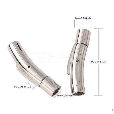 Tarnish Resistant 304 Stainless Steel Bayonet Clasps STAS-G157-02P-6mm-1