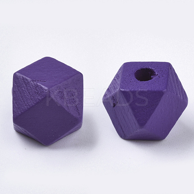 Spray Painted Natural Wooden Beads WOOD-S055-18B-M-1
