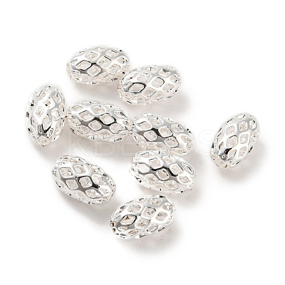 Brass Filigree Beads KK-H737-8x5mm-S-1