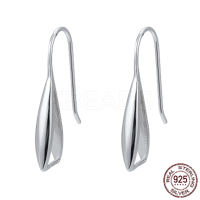 Anti-Tarnish Rhodium Plated 925 Sterling Silver Earring Hooks STER-F033-41P-1