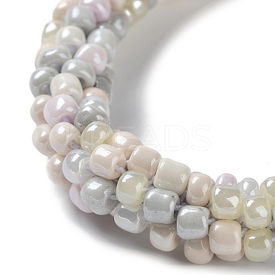 Crochet Glass Beads Braided Stretch Bracelet BJEW-K232-01T-1