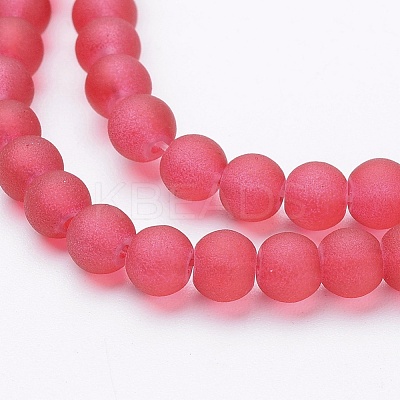Baking Paint Transparent Glass Bead Strands X-GLAA-S031-4mm-40-1