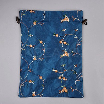 Embroidery Flower Burlap Packing Pouches Drawstring Bags ABAG-WH0048-39A-1