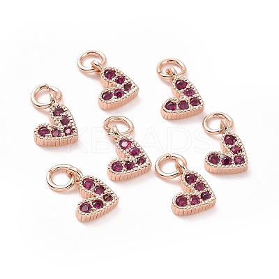 Brass Micro Pave Cubic Zirconia Charms RB-I078-66RG-01-NR-1
