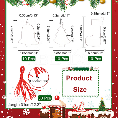 3 Sets 3 Style DIY Clear Acrylic Blank Pendant Decorations Making Kits DIY-WR0003-41-1