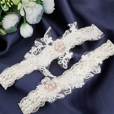 Lace Elastic Bridal Garters OCOR-WH0020-08-1