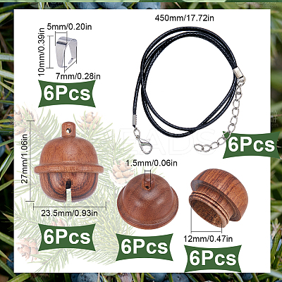 DIY Acorn Locket Necklace Making Kit WOOD-SC0001-59B-1