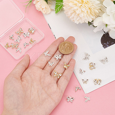 24Pcs 8 Style Alloy Rhinestone Cabochons MRMJ-BC0003-40-1