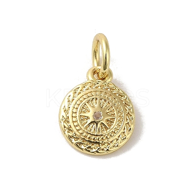 Brass Micro Pave Cubic Zirconia Charms KK-M283-23C-01-1