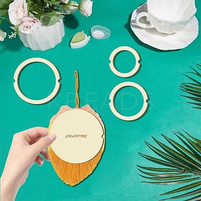 14Pcs 14 Style Wood Hoop Rings Macrame for DIY Craft Making DIY-WH0545-006-1