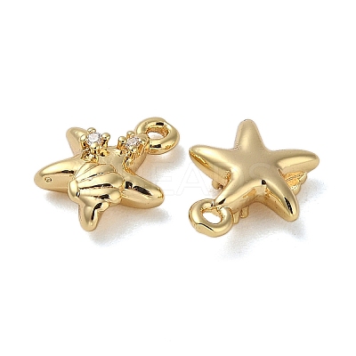 Brass Micro Pave Cubic Zirconia Pendants KK-U045-09G-1