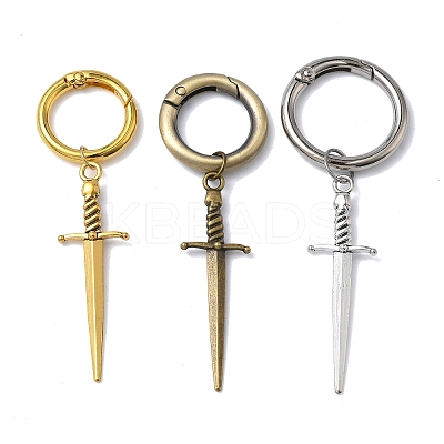 6Pcs 3 Colors Sword Alloy Shoe Charms HJEW-PH01900-1