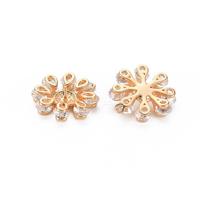 Brass Micro Pave Clear Cubic Zirconia Peg Bails Pendants KK-S364-026-1