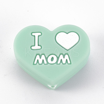 Mother's Day Father's Day Food Grade Eco-Friendly Silicone Focal Beads SIL-N002-10J-1