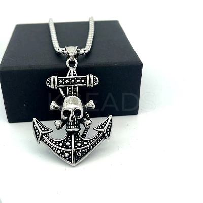 Vintage Viking Anchor Pendant 304 Stainless Steel Men’s Fashion Necklaces IH1305-1