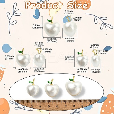 6Pcs 3 Styles Shell Pearl Pendants KK-CJ0003-41-1