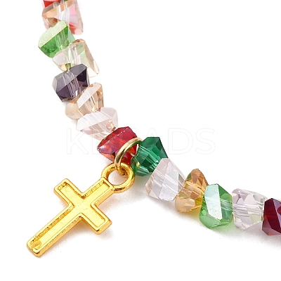Alloy Cross Charm Bracelets BJEW-JB12323-01-1