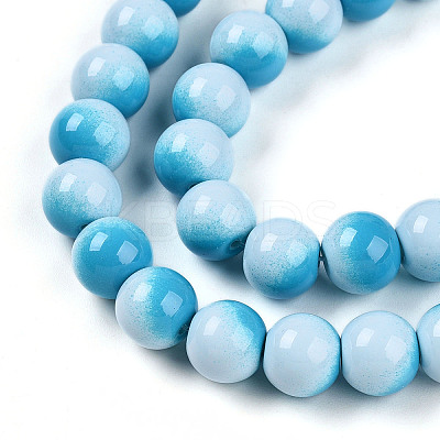 Baking Paint Glass Beads Strands DGLA-N012-10mm-05-1