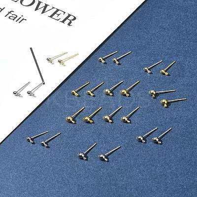 24Pcs 6 Sstyles Rack Plating Brass Stud Earring Settings KK-FS0001-41-1