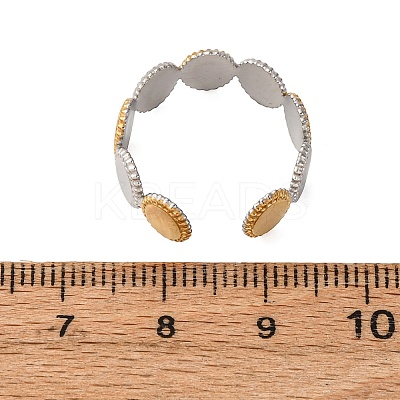 304 Stainless Steel Double Color Cuff Rings RJEW-S635-01GP-Z-1
