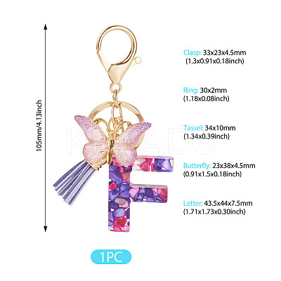 Resin Butterfly Pendant Keychains KEYC-TAC0034-03F-1