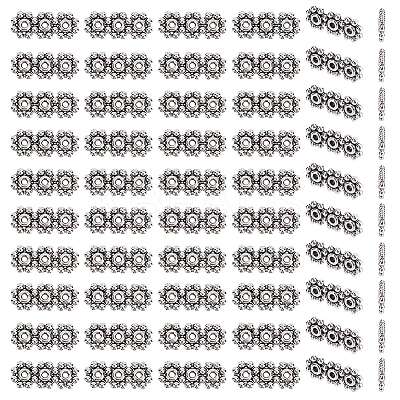 100Pcs Tibetan Style Alloy Spacer Bars TIBE-GO0001-08-1