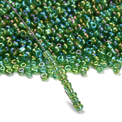 Round Transparent Colors Rainbow Glass Seed Beads X-SEED-A007-2mm-167-1