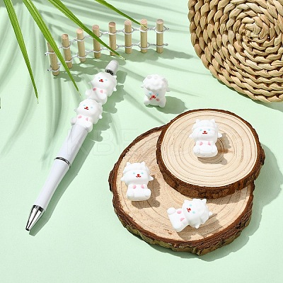 6Pcs Sheep Food Grade Silicone Focal Beads SIL-YW0002-12-1
